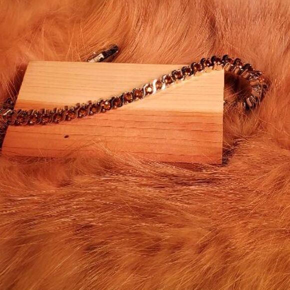 GLAMOURESQ, NEW, 5.25CT CITRINE, 14K GOLD-FILLED BRACELET BG904TZ - Picture 8 of 9